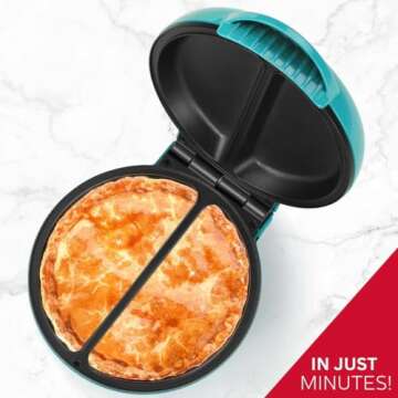 Holstein Housewares - Non-Stick Omelet & Frittata Maker, Stainless Steel - Makes 2 Individual Portions Quick & Easy (2 Section, Teal)