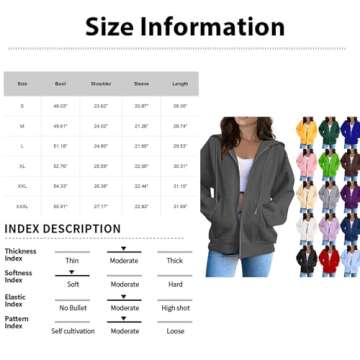 RODYETQQ Hoodie Loose Cozy Jackets Lightweight Coats Oversized Zip Hoodie Women Zip Up Hoodies Womens Plus Hoodie Zip Up(1-Black,3X-Large)