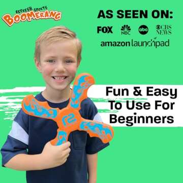 Boomerang for Kids - Easter Gifts for Boys & Girls All Ages - Best Easter Basket Stuffers & Fun Kid Gift Ideas - Outdoor Toys - Fun Children Birthday Party Favors - Valentines Day Gifts For Kids