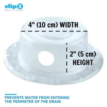 SlipX Solutions Bottomless Bath | Overflow Drain Cover for Tub | Best Gifts for Mom, Spa & Bath Accessories | Drain Block, Water Stopper Plug | Bath Essentials for Women | 4" Diameter, Clear