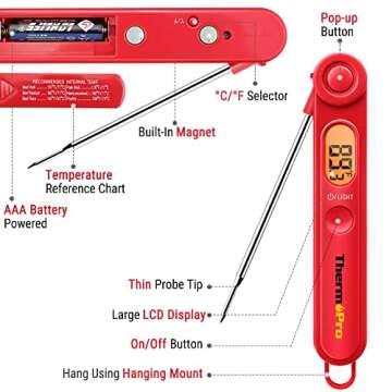 ThermoPro TP-03B Digital Meat Thermometer for Easy Cooking