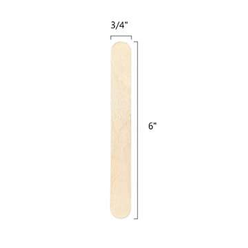 KTOJOY 100Pcs Jumbo Wooden Craft Sticks Popsicle Stick 6” Long x 3/4”Wide Treat Ice Pop for DIY Crafts，Home Art Projects, Classroom Supplies