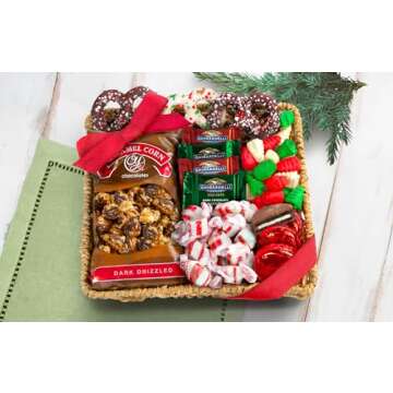 Gourmet Holiday Chocolate & Candy Gift Basket - Handmade Delights