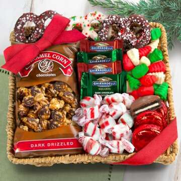 Gourmet Holiday Gift Basket with Chocolate & Candy