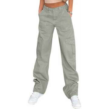 Lepunuo High Waisted Cargo Pants for Women - Y2K Street Style