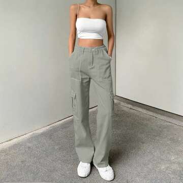 High Waisted Cargo Pants for Women - Y2K Style