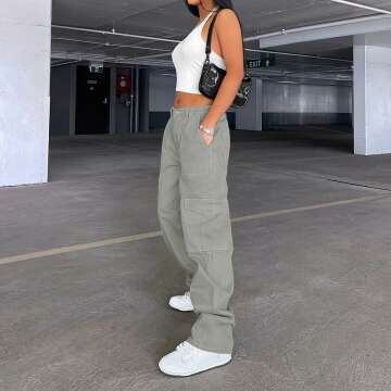 High Waisted Cargo Pants for Women - Y2K Style