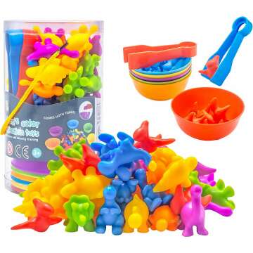 Counting Dinosaur Color Sorting Toys