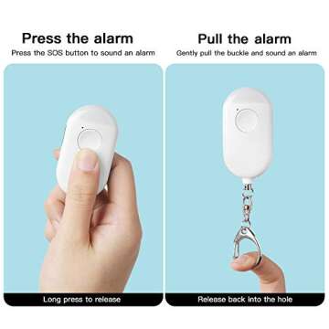 Evershop Personal Alarm Safe Sound - 130dB USB Rechargeable Emergency Self Defense Keychain Siren Security Alarms Safety Devices for Women Kids Elderly with SOS Alert Panic Button LED Flashlight