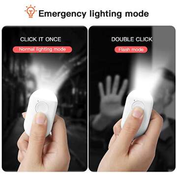 Evershop Personal Alarm Safe Sound - 130dB USB Rechargeable Emergency Self Defense Keychain Siren Security Alarms Safety Devices for Women Kids Elderly with SOS Alert Panic Button LED Flashlight