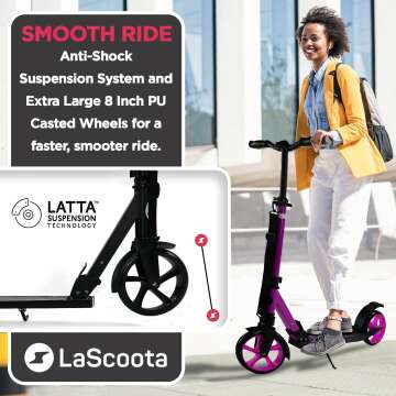 LaScoota Kids and Adult Kick Scooter - 8" Wheels