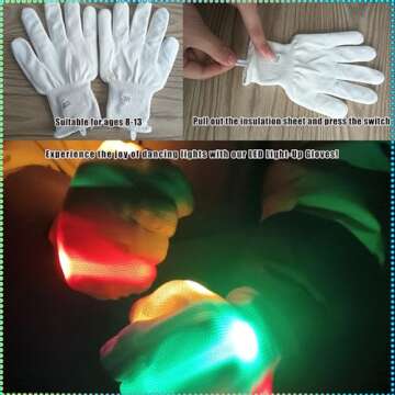 VICAITOYS Toys for Ages 8-13 LED Gloves Toys for Boys Age 8-10 Light Up Gloves, Light Up Gloves for Kids Birthday Easter Gift Cool Fun Toys for 8-13 Year Old