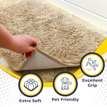 Muddy Mat® Shown ON TV: Absorbent Microfiber Door & Pet Rug - Soft Chenille