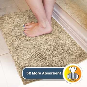 Muddy Mat® Highly Absorbent Microfiber Rug - Beige 28"X18"