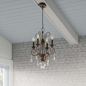 Hampton Bay 4-light Oil Rubbed Bronze Small Crystal Chandelier