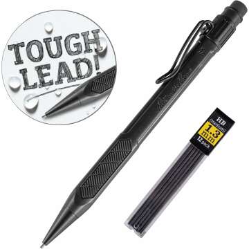 Rite in the Rain Weatherproof Mechanical Pencil, Black Barrel, 1.3mm Dark Lead, 12 lead refills (No. BK15)