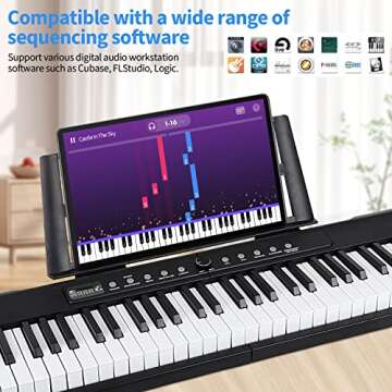 Digital Piano with Semi-Weighted Keys and Accessories