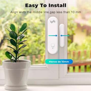 Alexa Smart Home Security System - Window Alarm Sensors, Door Alarms for Kids Safety, Freezer Refrigerator Door Alarm System, Apartment Security System, WiFi Freezer Alarm, Motion Door Chime Sensor