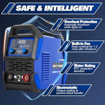 BILT HARD 110V MIG Welder, 135A Flux Core MIG/Lift TIG/Stick 3-in-1 Welding Machine with Auto Darkening Welding Helmet, Gloves, Welding Gun and 2lb Welding Wire, IGBT Inverter Welding Equipment Set