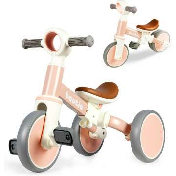 Tricycle for Toddlers 1-3, 4 in 1 Baby Balance Bike 1 2 Year Old Boy Girl Gift, Kids Bicycle Ride on Toy with Removable Pedals