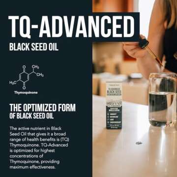 Black Seed Oil with 5% Thymoquinone - 100mg per Serving, 15:1 Concentrate from Nigella Sativa, Vegan, 30 Servings