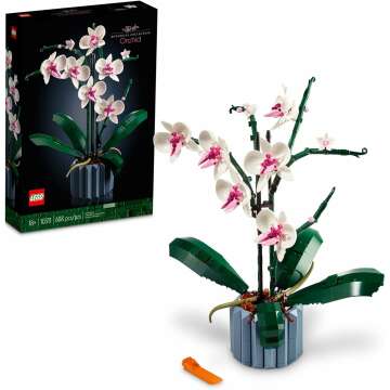 LEGO Icons Orchid Artificial Plant 10311: Build & Decorate Home with Flowers, Adult Gift 🎁