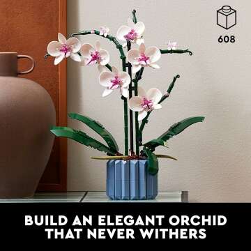 LEGO Icons Orchid Artificial Plant 10311: Build & Decorate Home with Flowers, Adult Gift 🎁