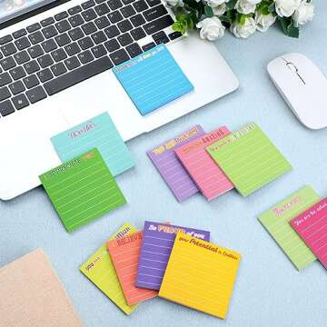 Yinder 24 Pcs Inspirational Sticky Notes  for Coworkers Nurse Office Supplies