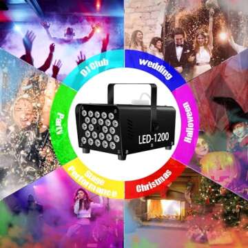 Fog Machine with LED Lights & Remote Controls for Events