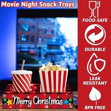 32Pcs Christmas Movie Night Popcorn Candy Snack Trays - Movie Theater Supplies for Kids Parties