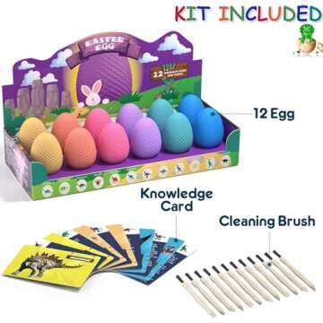 12 Unique Dinosaur Eggs, Dinosaur Eggs Excavation/Dino Eggs Dig Kit with Toys for Kids 3-5 5-7 8-12, Dinosaur Fossil Eggs - Archaeology STEM Crafts Birthday for Boys & Girls