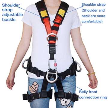 HeeJo Climbing, Rock Climbing, Safety seat belt for Rappelling Fire Rescuing Tree Climbing Gear