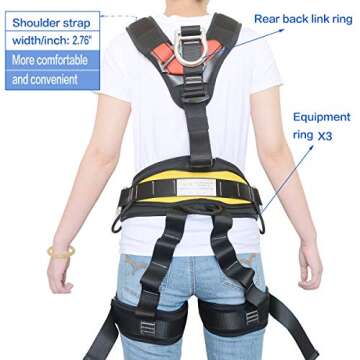 HeeJo Climbing, Rock Climbing, Safety seat belt for Rappelling Fire Rescuing Tree Climbing Gear