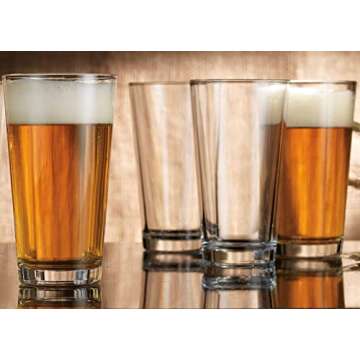 Home Essentials Drinking Glasses Set Of 10 Highball Glass Cups 16 Oz. Basic Water Glasses, Beer, Juice, Cocktails, Wine, Iced Tea, Bar Glasses. Dishwasher Safe.