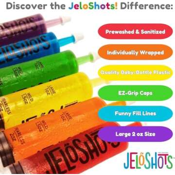 Jello Shot Syringes by JeloShots 32 Pack - Free Recipe eBook, Prewashed & Ready to Use, Jelly Shot Syringes for St. Patrick's Day, Nurses, Graduation, and Bachelorette Parties, Halloween Party Fun