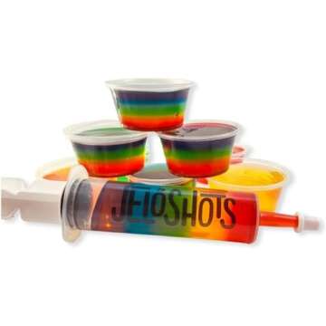 Jello Shot Syringes by JeloShots 32 Pack - Free Recipe eBook, Prewashed & Ready to Use, Jelly Shot Syringes for St. Patrick's Day, Nurses, Graduation, and Bachelorette Parties, Halloween Party Fun