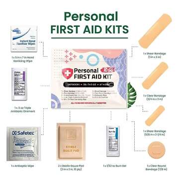 Portable Travel Size First Aid Kit - Perfect for Home, Office, Car, School, Business, Travel, Hiking, College, and Outdoors | Individually Wrapped Medical Kit Products (Sea Life)