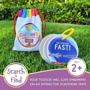 LMC Products Children's Scavenger Hunt: Outdoor Edition | Toddler Activities | Games for 2, 3 Year Old's & Up | Kids Educational Scavenger Hunt Cards (Classic)