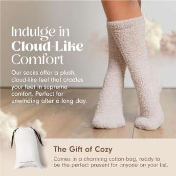 Unboxme Gifts Warm & Cozy Ultra-Luxe Non Slip Cloud Sock for Women & Men - Super Soft Luxurious Fabric Sleep Socks