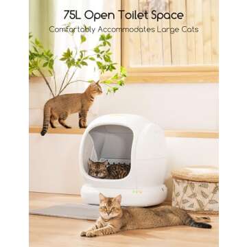 MeoWant 75L Self-Cleaning Cat Litter Box for Multiple Cats