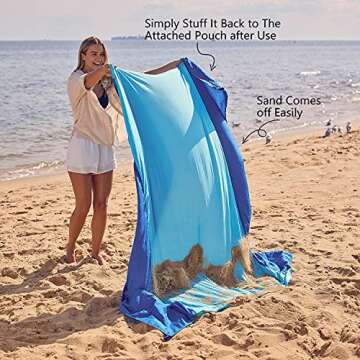 Wekapo Beach Blanket Sandproof Travel Mat for Outdoors