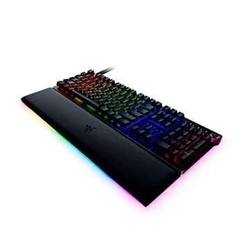 Razer Huntsman V2 Optical Gaming Keyboard: Linear Optical Switches - 8000Hz Polling Rate - Doubleshot PBT Keycaps - Dedicated Media Keys & Dial - Ergonomic Wrist Rest - Snap Tap