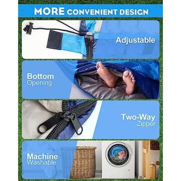 Rantizon Sleeping Bags for Adults Backpacking Lightweight Waterproof- Cold/Warm Weather Sleeping Bag for Mens Kids Boys Girls Camping Essentials Hiking Outdoor Travel Hunting with Compression Bags