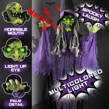 Sound Activated Animated Witch for Halloween Decor