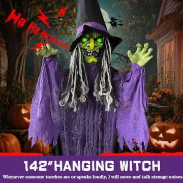 Sound Activated Animated Witch for Halloween Decor