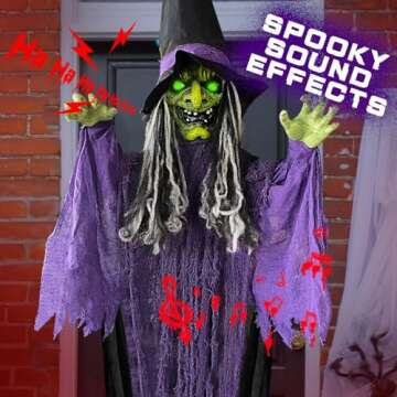 Sound Activated Animated Witch for Halloween Decor