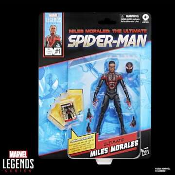 Marvel Legends Series Ultimate Miles Morales, Spider-Man Comics-Inspired Collectible 6-Inch Scale Action Figure with Character-Sized Comic Accessory