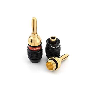 Sewell Deadbolt Banana Plugs - Gold Plated Speaker Plugs