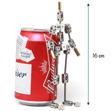 Diy Studio Stop Motion Armature Kits | Metal Puppet Figure for Character Design Creation | Not-Ready Studio Armature Kits Very Easy to Assemble for Stop Motion Animation or Just Fun | 160 mm Tall