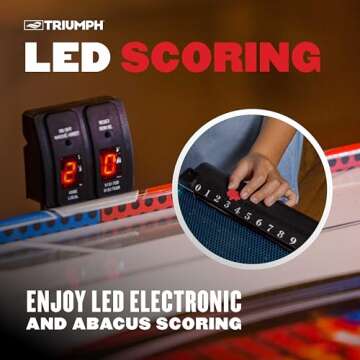 Triumph Sports Fire ‘n Ice LED Light-Up 54" Air Hockey Table Includes 2 LED Hockey Pushers and LED Puck